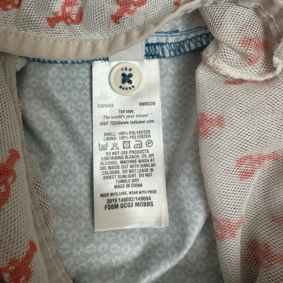 Ted Baker Men's Swim Trunks Turquoise
White Geometric Drawstring Size 6 Shorts - Picture 9 of 14